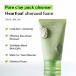 Pore Clay Pack Cleanser Helartleaf Charcoal Foam 120ml - Image 3